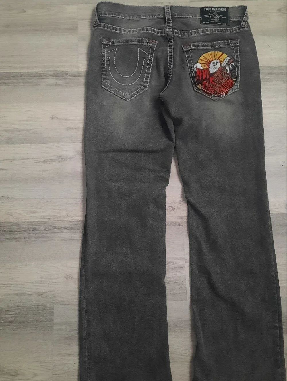 True Religion Billy Big T Embroidered Pocket Bootcut Jeans